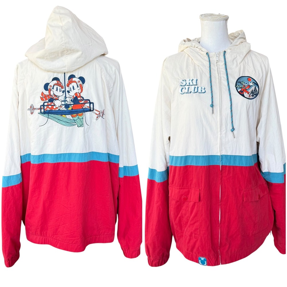 Our Universe Disney Mickey & Friends Goofy Ski Club Windbreaker Jacket XL